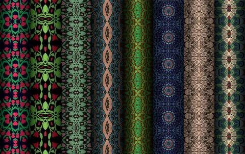 Colorful seamless pattern bundle,  floral pattern illustration Stock Illustration