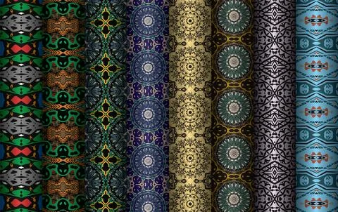 Colorful seamless pattern bundle,  floral pattern illustration Stock Illustration