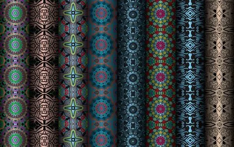 Colorful seamless pattern bundle,  floral pattern illustration Stock Illustration