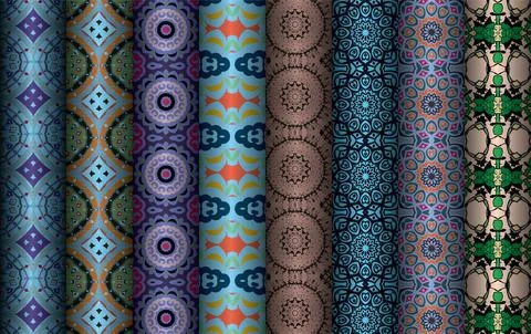Colorful seamless pattern bundle,  floral pattern illustration Stock Illustration