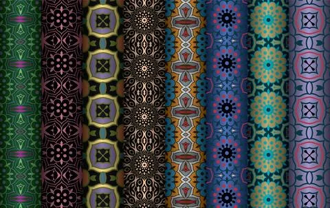Colorful seamless pattern bundle,  floral pattern illustration Illustrazione stock
