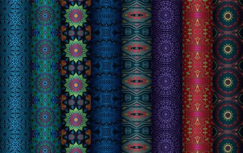 Colorful seamless pattern bundle,  floral pattern illustration Illustrazione stock