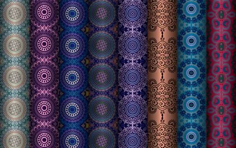Colorful seamless pattern bundle,  floral pattern illustration Stock Illustration
