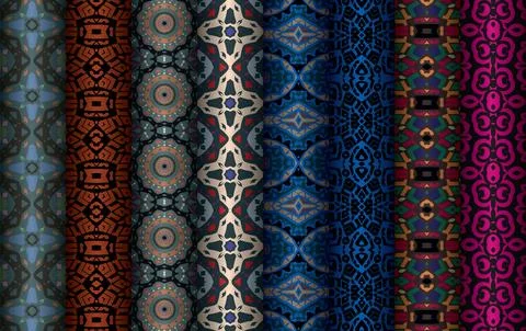 Colorful seamless pattern bundle,  floral pattern illustration Stock Illustration