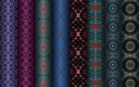 Colorful seamless pattern bundle,  floral pattern illustration Stock Illustration