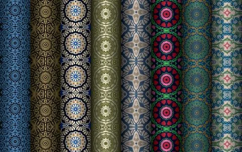 Colorful seamless pattern bundle,  floral pattern illustration Stock Illustration
