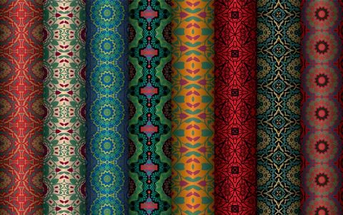 Colorful seamless pattern bundle,  floral pattern illustration Stock Illustration