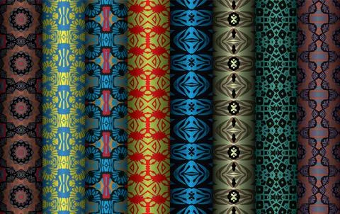 Colorful seamless pattern bundle,  floral pattern illustration Stock Illustration