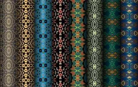 Colorful seamless pattern bundle,  floral pattern illustration Stock Illustration