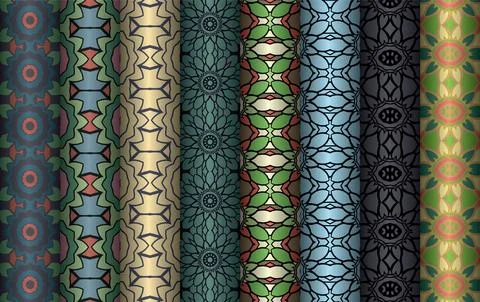 Colorful seamless pattern bundle,  floral pattern illustration Stock Illustration