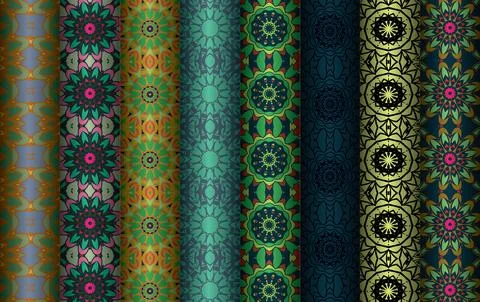 Colorful seamless pattern bundle,  floral pattern illustration Illustrazione stock