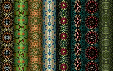 Colorful seamless pattern bundle,  floral pattern illustration Stock Illustration
