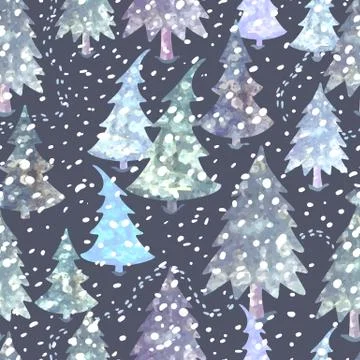 Colorful seamless pattern with Christmas tree Illustrazione stock
