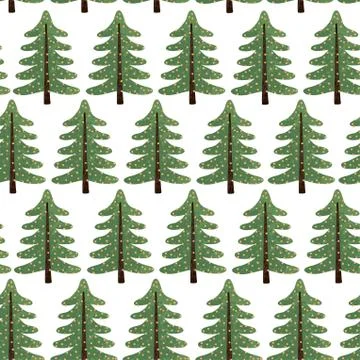 Colorful seamless pattern with Christmas tree Stock Illustration