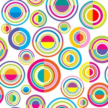 Colorful seamless pattern with circles and round shapes Stock Illustration