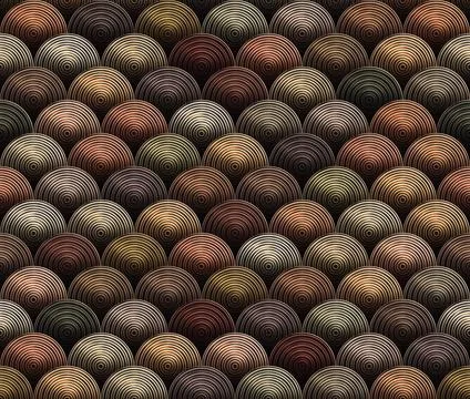 Colorful  seamless pattern with concentric circles in copper/gold/bronze. Stock Illustration