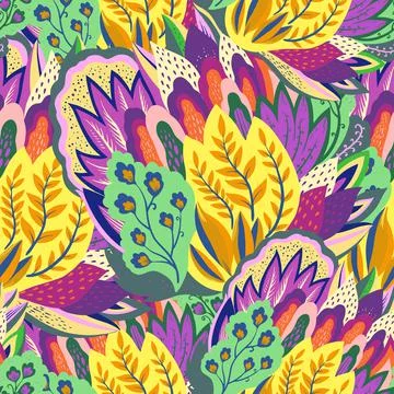 Colorful seamless pattern with crazy psychedelic organic abstract elements Illustrazione stock