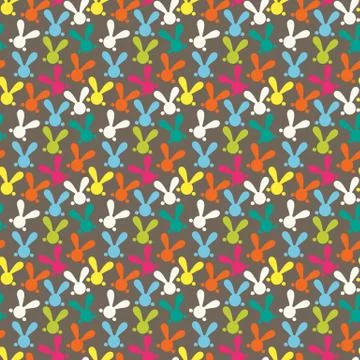 Colorful seamless pattern with easter bunny. Vector 스톡 일러스트