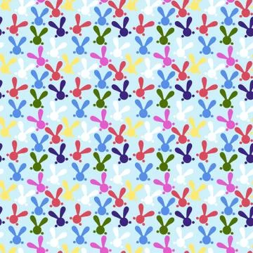 Colorful seamless pattern with easter bunny. Vector Illustrazione stock