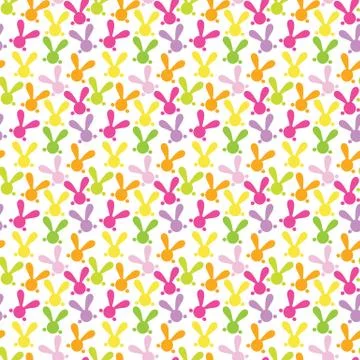 Colorful seamless pattern with easter bunny 스톡 일러스트