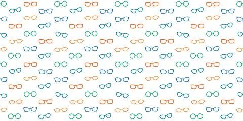 Colorful seamless pattern with glasses Stock Illustration