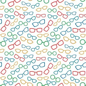 Colorful seamless pattern with glasses Stock Illustration