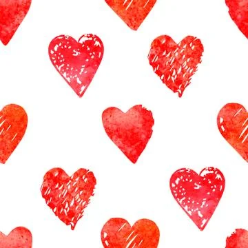 Colorful seamless pattern with hearts Stock Illustration