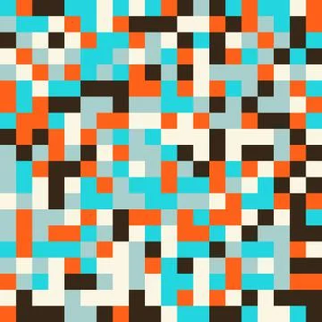 Colorful seamless pattern in pixel 8bit style Stock Illustration