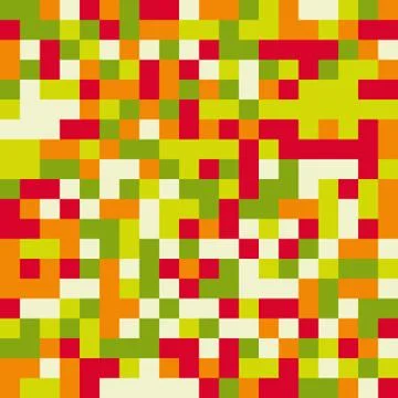 Colorful seamless pattern in pixel 8bit style in bright colors Stock Illustration