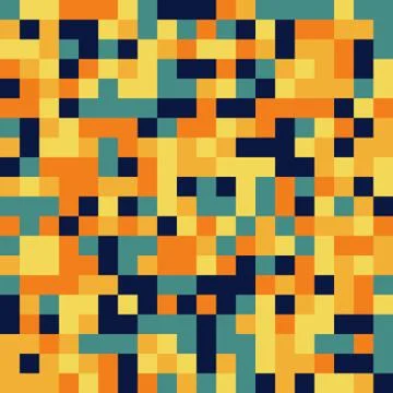 Colorful seamless pattern in pixel 8bit style in solid colors Stock Illustration