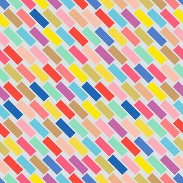 Colorful seamless pattern with rectangle mosaic shapes. Brick wall endless Stockillustratie