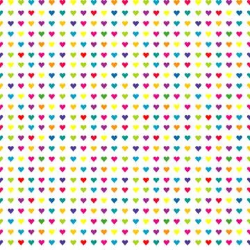 Colorful seamless pattern with simple hearts Stock Illustration
