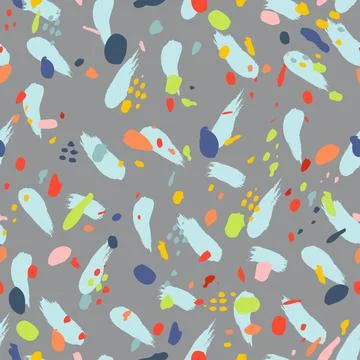 Colorful seamless pattern with strokes of paint. Vector illustration for your Stock Illustration