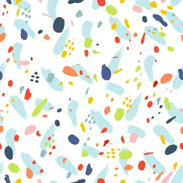 Colorful seamless pattern with strokes of paint. Vector illustration for your Stock Illustration