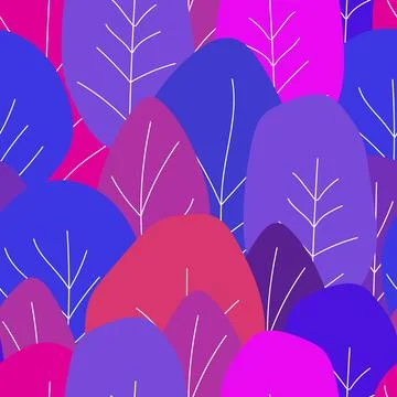 Colorful seamless pattern with trees on color background. Vector stock イラスト素材