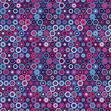 Colorful seamless repeating pattern with concentric circles. Vector image. Stock Illustration