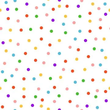 Colorful seamless sprinkle pattern with dot confetti texture. Vector festiv.. Stock Illustration