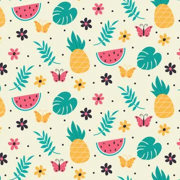 Colorful seamless summer pattern Stock Illustration