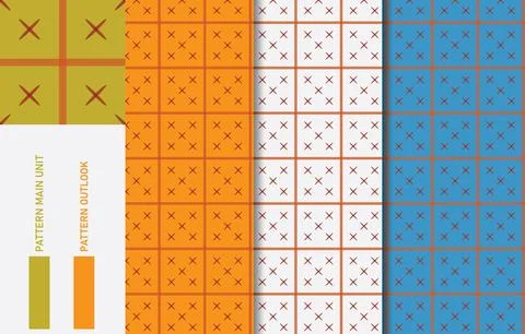 Colorful Seamless textile cloth pattern collection vector illustration Stock Illustration