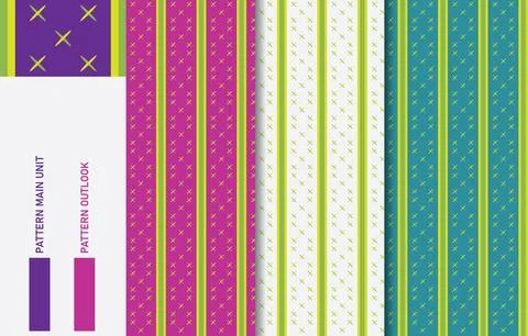 Colorful Seamless textile cloth pattern collection vector illustration Stock Illustration