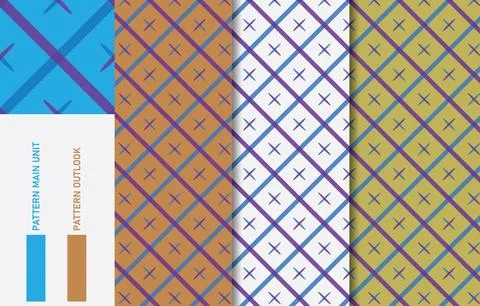 Colorful Seamless textile cloth pattern collection vector illustration Stock Illustration