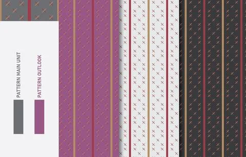 Colorful Seamless textile cloth pattern collection vector illustration Stock Illustration