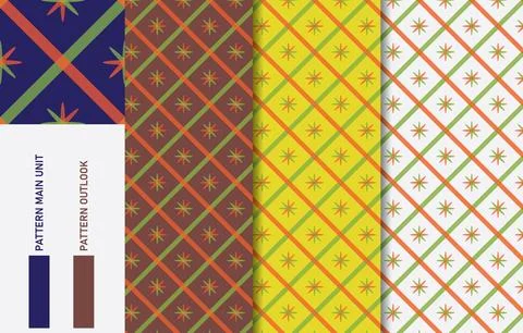 Colorful Seamless textile cloth pattern collection vector illustration Stock Illustration