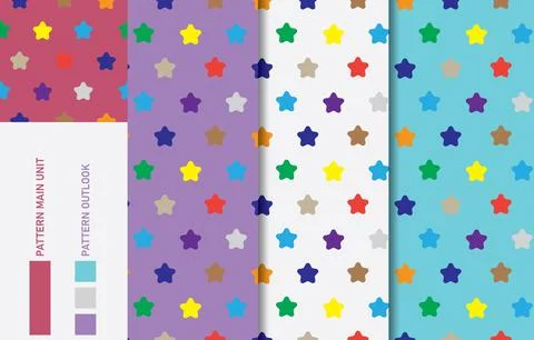 Colorful Seamless textile cloth pattern collection vector illustration Stock Illustration