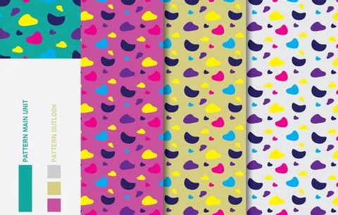Colorful Seamless textile cloth pattern collection vector illustration Stock Illustration
