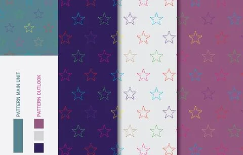 Colorful Seamless textile cloth pattern collection vector illustration Stock Illustration