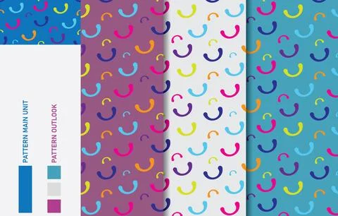 Colorful Seamless textile cloth pattern collection vector illustration Stock Illustration