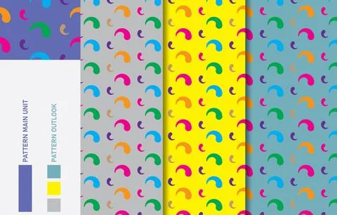Colorful Seamless textile cloth pattern collection vector illustration Stock Illustration