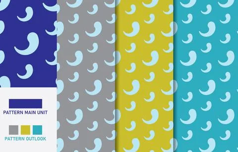 Colorful Seamless textile cloth pattern collection vector illustration Stock Illustration
