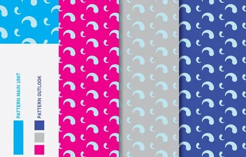 Colorful Seamless textile cloth pattern collection vector illustration Stock Illustration